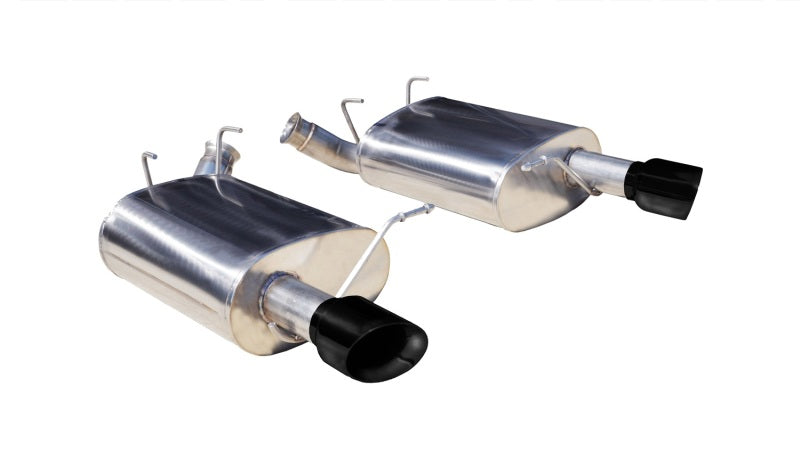Corsa 2011-2014 Ford Mustang 3.7L V6 Black Sport Axle-Back Dual Rear Exhaust - 14319BLK
