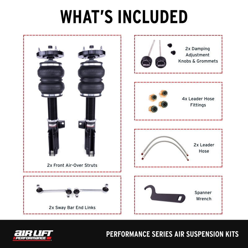 Air Lift Performance 2005-2014 Ford Mustang (S197) Front Kit (3/8 Fittings Not Included) - 76015