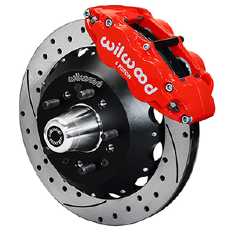 Wilwood 55-57 Chevy Bel Air Superlite 6R Kit, 5 x 4.50in/4.75in Hub - 12.88in D&S Rotor - Red - 140-16908-DR