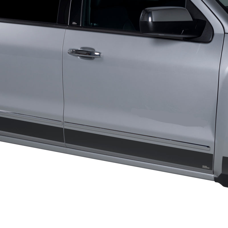 Putco 2021 Ford F-150 Super Crew 6.5ft Short Box Black Platinum Rocker Panels (4.25in Tall 12pcs) - 9751474BP