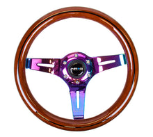 Load image into Gallery viewer, NRG Classic Wood Grain Steering Wheel (310mm) Dark Wood &amp; Black Line Inlay w/Neochrome 3-Spoke Ctr. - ST-310BRB-MC
