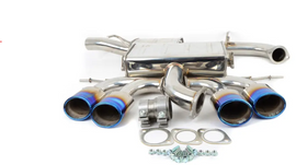 Invidia 14-17 Volkswagen Golf-R Q300 Quad Oval Titanium Burnt Tips Cat-back Exhaust - HS14GFRG3T