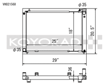 Load image into Gallery viewer, Koyo 03-06 Nissan 350Z VQ35DE (MT) Cross Flow Radiator - VH021568