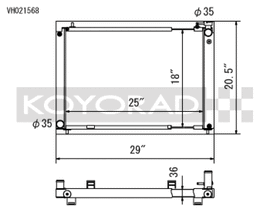 Koyo 03-06 Nissan 350Z VQ35DE (MT) Cross Flow Radiator - VH021568