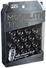Load image into Gallery viewer, Project Kics 12 x 1.25 Glorious Black T1/06 Monolith Lug Nuts - 4 Pcs - WMN03GK4P