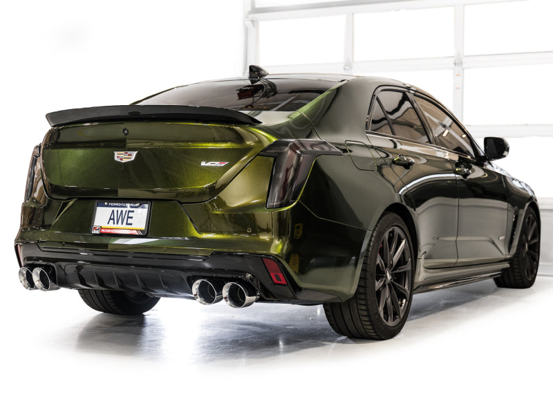 AWE Tuning 2021+ Cadillac CT4-V Blackwing SwitchPath Exhaust - Chrome Silver Tips - 3025-42436
