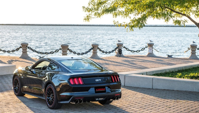 Corsa 2015-2017 Ford Mustang GT 5.0 3in Cat Back Exhaust Black Quad Tips (Xtreme) - 14335BLK