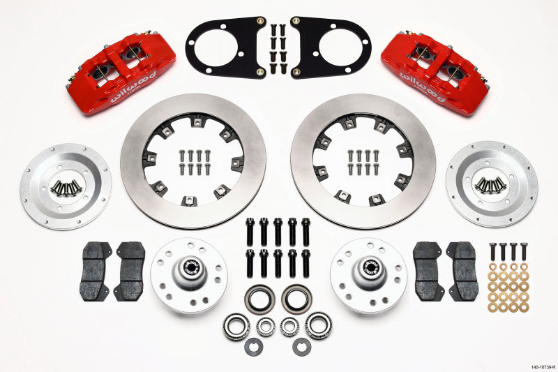 Wilwood Dynapro 6 Front Hub Kit 12.19in Red 37-48 Ford Psgr. Car Spindle - 140-10739-R
