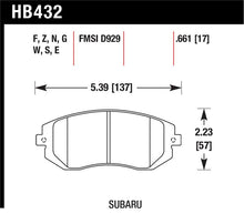Load image into Gallery viewer, Hawk 03-05 WRX / 08 WRX D929 Performance Ceramic Street Front Brake Pads - HB432Z.661