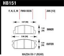 Load image into Gallery viewer, Hawk 81-85 Mazda RX-7 Blue 9012 Rear Race Brake Pads - HB151E.505