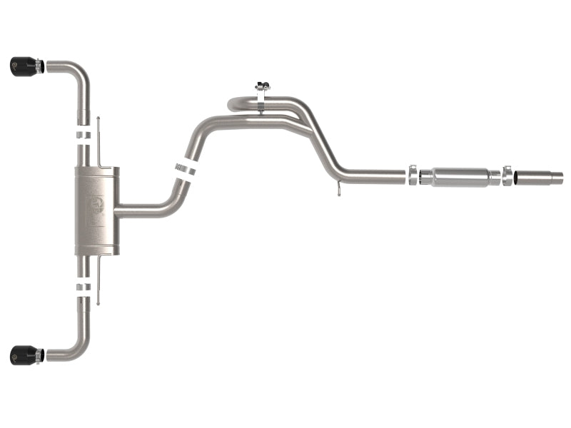 aFe Gemini XV 3in to 2 1/2in 304 SS Cat-Back Exhaust 22-23 Volkswagen GTI (MK8) 2.0L w/ Black Tips - 49-36451-B