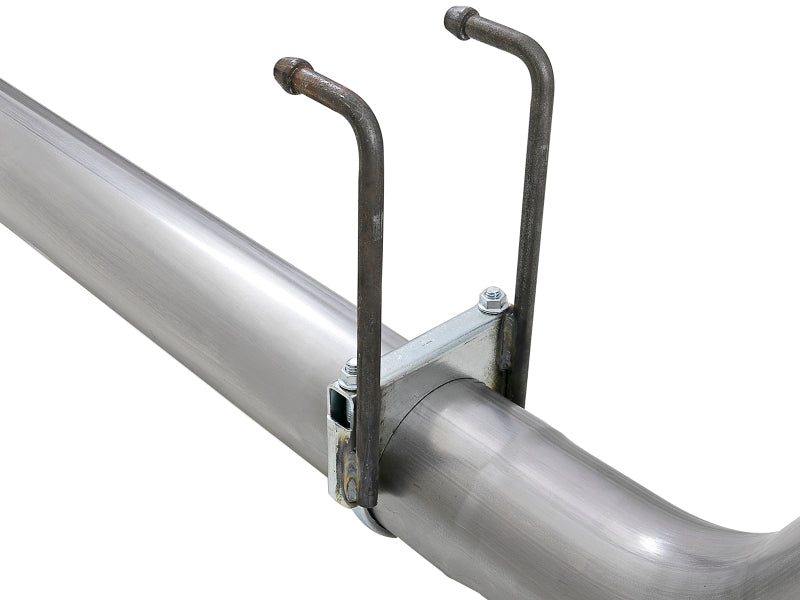 aFe Rebel XD 4in SS DPF-Back Exhaust 17-18 Ford Diesel Trucks V8-6.7L (td) w/ Dual Black Tips - 49-43102-B