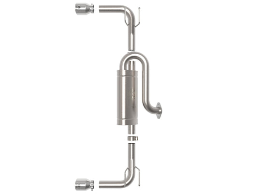 aFe 19-22 Mazda 3 L4 2.5L Takeda 3in to 2-1/2in 304 Stainless Steel Axle-Back Exhaust w/Polished Tip - 49-37023-P