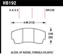 Load image into Gallery viewer, Hawk AP Racing CP4567 / CP5040-10/11/12/13S4 / CP5100 / CP5108 / CP6760 DTC-70 Race Brake Pads - HB192U.620