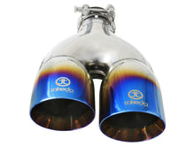 Load image into Gallery viewer, aFe Takeda 2.5in 304 Stainless Steel Clamp-on Exhaust Tip Driver Side 2.5in Inlet 4inDual-Blue Flame - 49T25484-L122