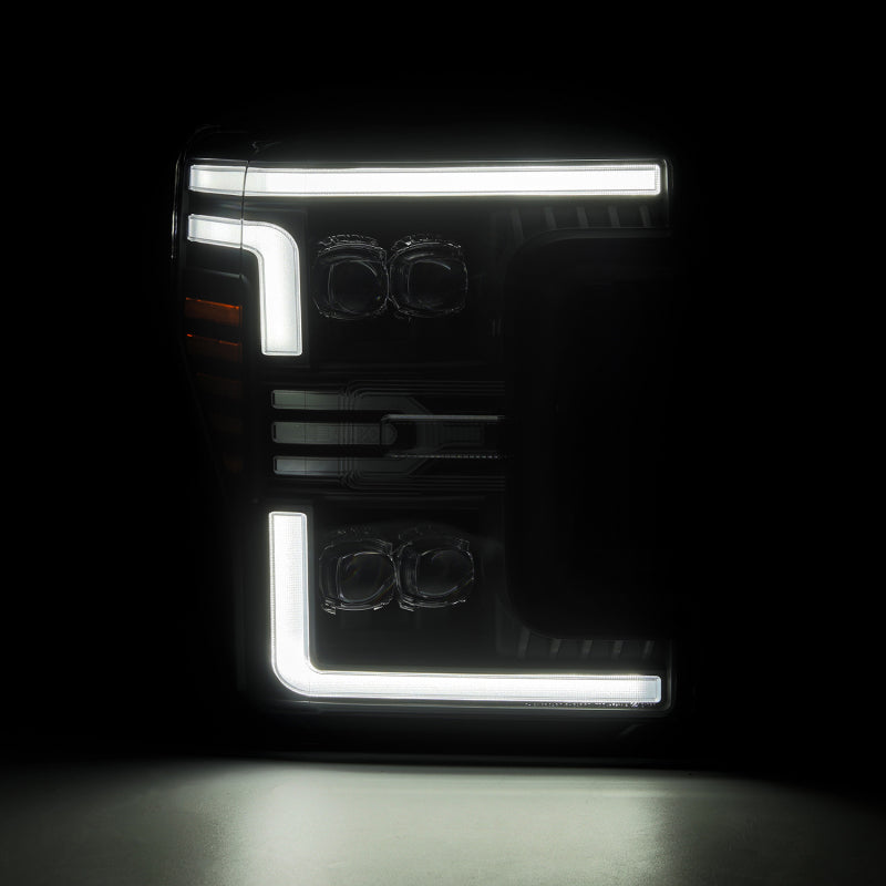 AlphaRex 17-19 Ford F-250/350/450 SD NOVA-Series LED Proj Headlights Alpha-Bk w/Acv Light SS & SBDRL - 880324