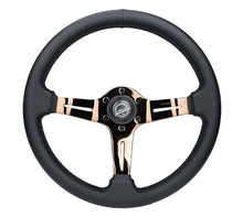 Load image into Gallery viewer, NRG Light Weight Gaming Steering Wheel - Splitz 350mm 3 Rose Gold Spokes Slits - Leather - ST-010RG-PR
