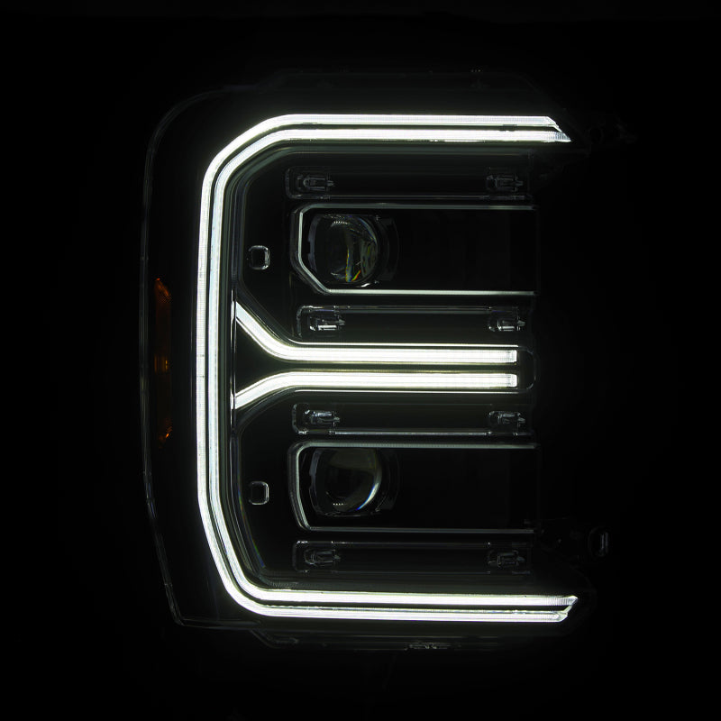 AlphaRex 23-26 Ford F-250 SD LUXX LED Proj Headlights Blk w/Activ Light/Seq Signal/Switchback - 880909