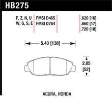 Load image into Gallery viewer, Hawk 98-00 Civic Coupe Si/01-06 Civic DX/EX/GX/HX/LX (Non Hatchback) HPS Street Front Brake Pads - HB275F.620
