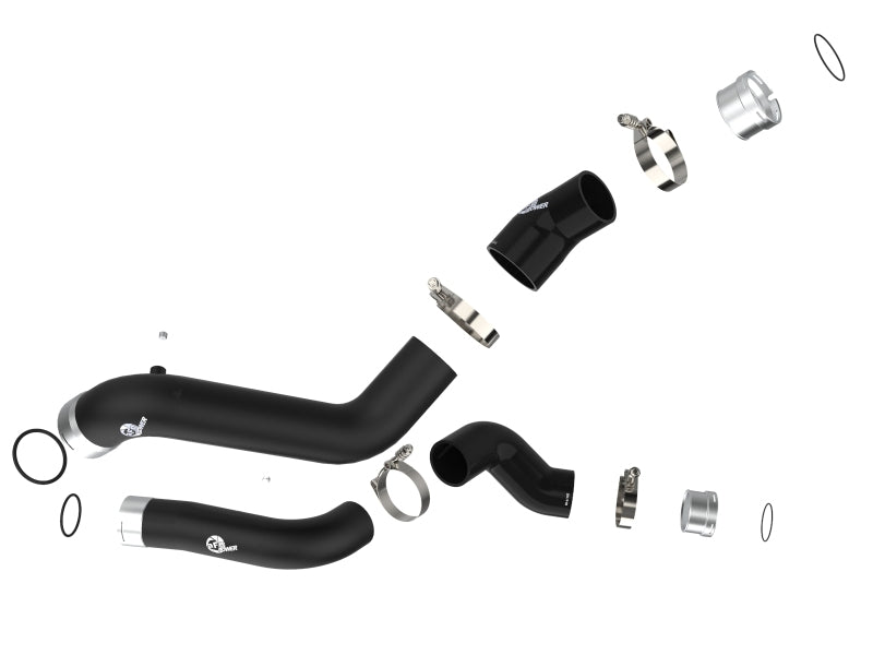 aFe BladeRunner Black Intercooler Hot & Cold Side Tubes Combo 19-20 GM Trucks 1500 L4-2.7L (t) - 46-20424-B