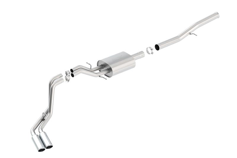 Borla 14 Silv/Sierra 1500 EC Std/CC Short 143.5in WB S-Type Dual Rolled Side Exit Cat-Back Exhaust - 140576