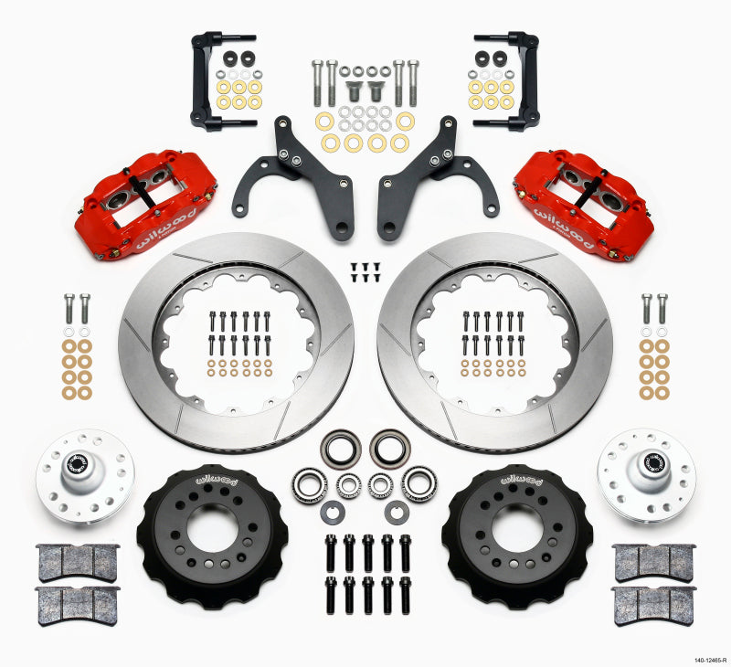 Wilwood Narrow Superlite 6R Front Hub Kit 14.00in Red 59-64 Chevy Impala / 63-64 Corvette - 140-12465-R