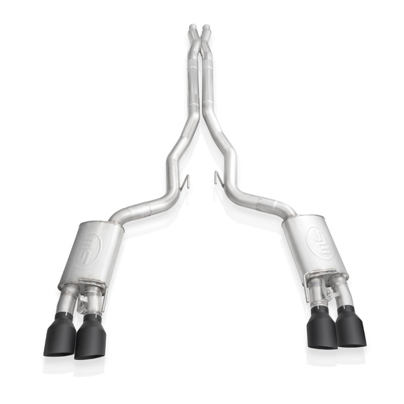 Stainless Works 2020 Ford GT500 Legend Catback X-Pipe Exhaust Factory Connect - Black Tips - GT500CBXFCLB