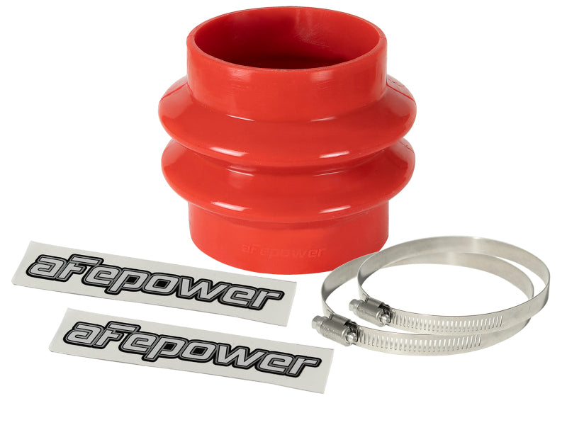 aFe Magnum FORCE Intake Coupling Kit (3-1/8 IN ID to 3 IN x 3-1/2 IN L) Straight Bellow- Red - 59-00118