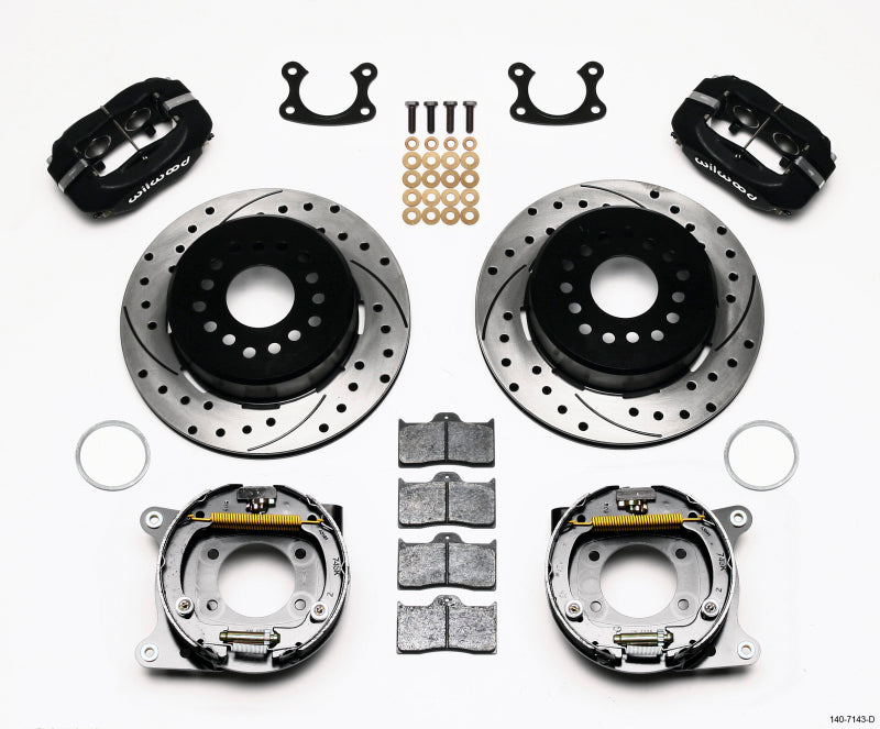 Wilwood Forged Dynalite P/S Park Brake Kit Drilled Small Ford 2.66in Offset - 140-7143-D