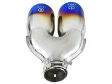 Load image into Gallery viewer, aFe Takeda 2.5in 304 Stainless Steel Clamp-on Exhaust Tip Passenger Side 2.5in Inlet 4inDual - Blue - 49T25484-L121