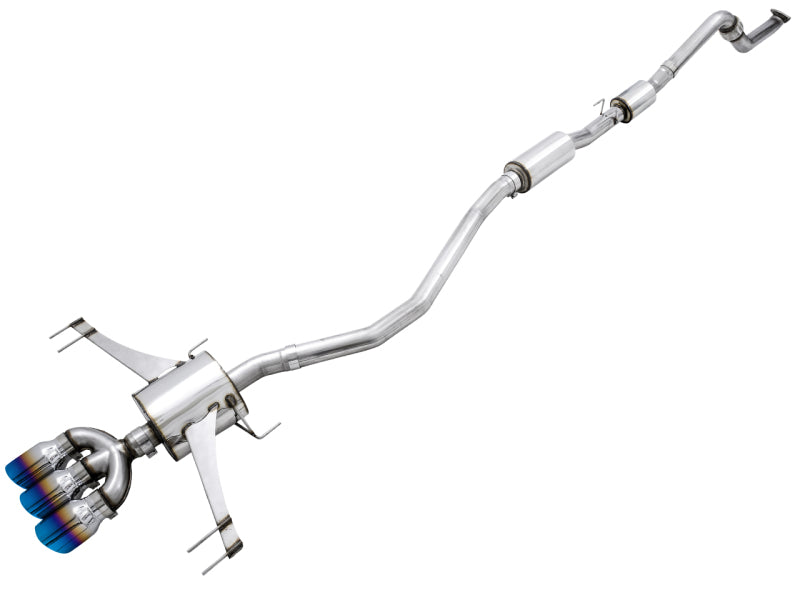 AWE 17-21 Honda Civic Type R Touring Edition Triple Vapor Blue Exhaust - 3015-49333