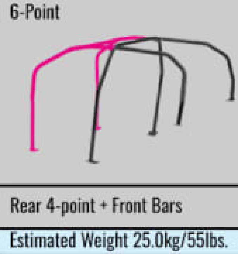 Cusco Safety21 4/5-Pssgr 6-PT BLK DASH-THROUGH Roll Cage Subaru STi GVB 11-14 (S/O/No Cancel) - 693 290 B20