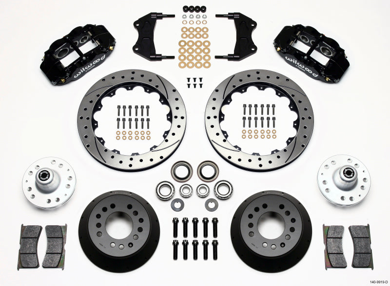 Wilwood Narrow Superlite 6R Front Hub Kit 12.88in Drilled WWE ProSpindle - 140-9919-D