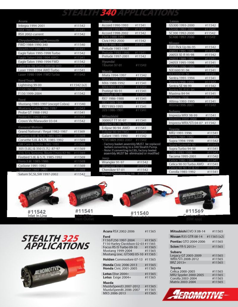Aeromotive 325 Series Stealth In-Tank Fuel Pump - E85 Compatible - Compact 38mm Body - 11565