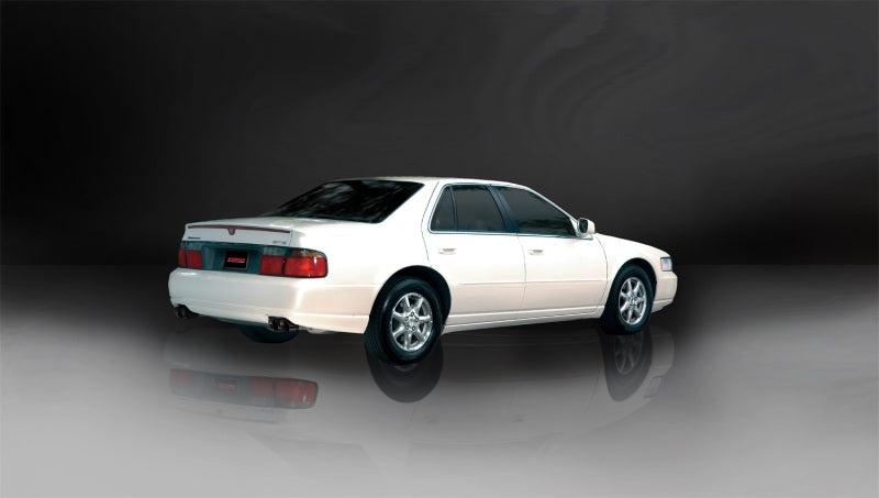 Corsa 98-03 Cadillac Seville 4.6L 2.5in Cat-Back Dual Rear w Twin 35in Black Pro-Series Tips - 14150BLK