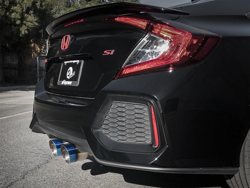 aFe Takeda 3in 304 SS Cat-Back Exhaust System w/ Blue Tips 2017+ Honda Civic Si 4Dr I4 1.5L (t) - 49-36621-L