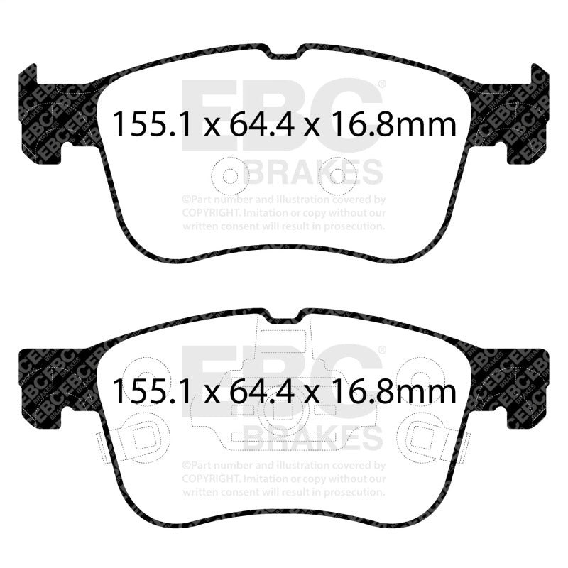 EBC 2021+ Ford Bronco Sport 1.5T Greenstuff Front Brake Pads - DP62372