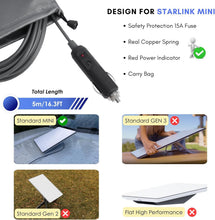 Load image into Gallery viewer, 12V-24V Car Cigarette Lighter to DC Power Cable for Starlink Mini | 3M-10M
