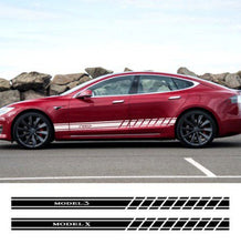 Load image into Gallery viewer, Car Door Side Skirt Stickers Auto Decor Decal for Tesla Model 3 Model S Model X 2PCS/set