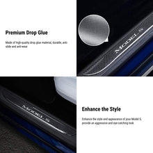 Load image into Gallery viewer, Carbon Fiber Textured Front Door Sill Protector for Tesla Model S 2016-2018