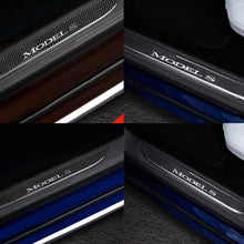 Load image into Gallery viewer, Carbon Fiber Textured Front Door Sill Protector for Tesla Model S 2016-2018