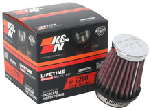 Load image into Gallery viewer, K&amp;N Universal Chrome Filter 1 9/16 inch FLG / 2 5/8 inch Bottom / 2 inch Top / 3 inch Height - RC-2290