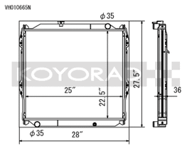Koyo 96-02 Toyota 4Runner 2.7L / 3.4L w/ 5MT Radiator (Requires Cap PN SK-C13) - VH010665N
