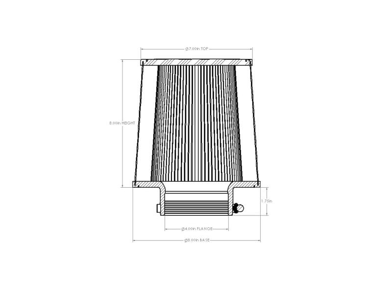 aFe Magnum FORCE Intake Replacement Air Filter w/ D2 Dura-Dry Media 4in F x 8in B x 7in T x 8inH - 21-90009V