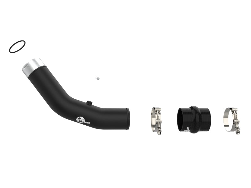 aFe 23-24 Ford Diesel Trucks V8-6.7L (td) BladeRunner 3in. Aluminum Hot Charge Pipe - Black - 46-20738-B