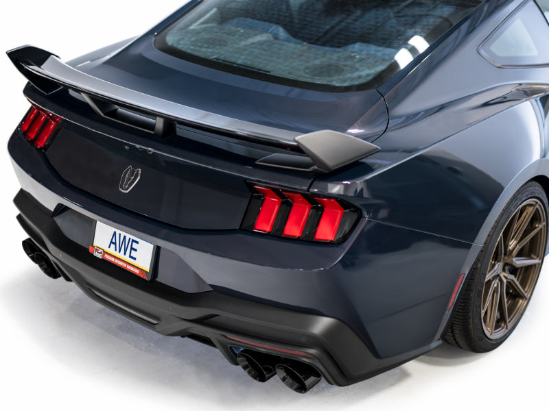 AWE 2024 Ford Mustang Dark Horse S650 RWD Track Edition Cat-Back Exhaust w/ Quad Diamond Black Tips - 3020-43375