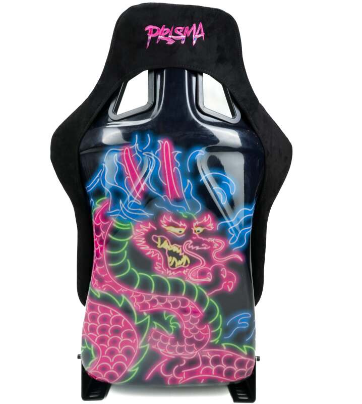 NRG FRP Bucket Seat (Large) Black Alcantara w/ Dragon Livery - FRP-302BK-DRGN-N