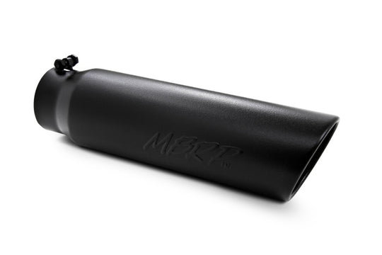 MBRP Universal 5in OD Angled Rolled End 4in Inlet 18in Length Black Finish Exhaust Tip - T5124BLK
