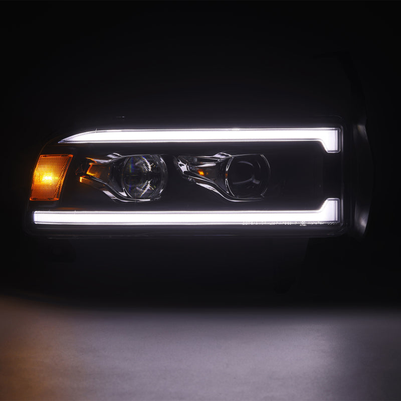 AlphaRex 94-01 RAM 1500 LUXX LED Proj Headlights Blk w/Activ Light/Seq Signal/SB DRL - 880353