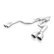 Load image into Gallery viewer, Stainless Works 15-19 Dodge Challenger 6.2L/6.4L Hemi 3in Legend Catback X-Pipe w/4in Quad Tips - CHAL16CBL4